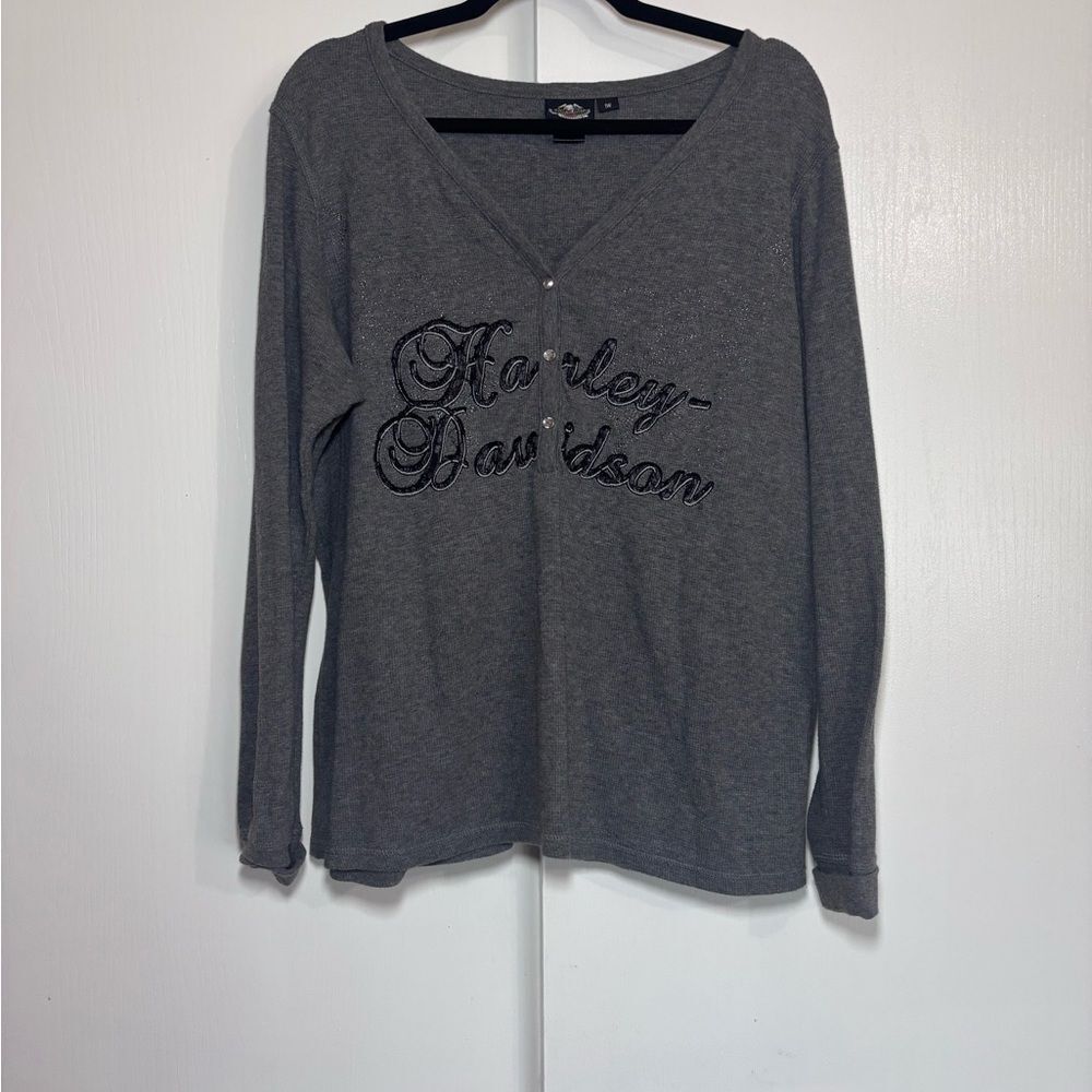 Harley-Davidson Grey Embellished Long Sleeve | Women’s 1W